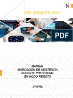 Manual - Marcación de Asistencia Docente Presencial en Modo Remoto - Gestiones 2020-1 PDF