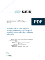 Relación Entre Creatividad e Inteligencia Emocional en La Educación PDF