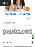 Poisoning in Children: Prepared By, Gayathri R 2 Yr MSC (N)