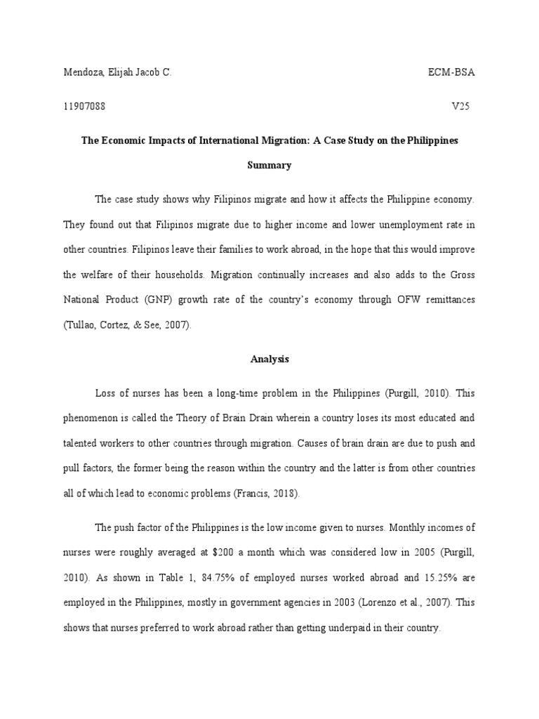 Economic Impact of Filipino Migration | PDF | Human Capital Flight ...