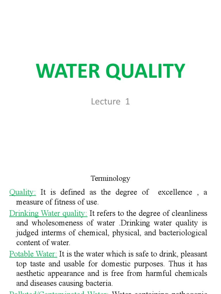 1.water Quality Criteria and Standards PDF Water Quality Drinking