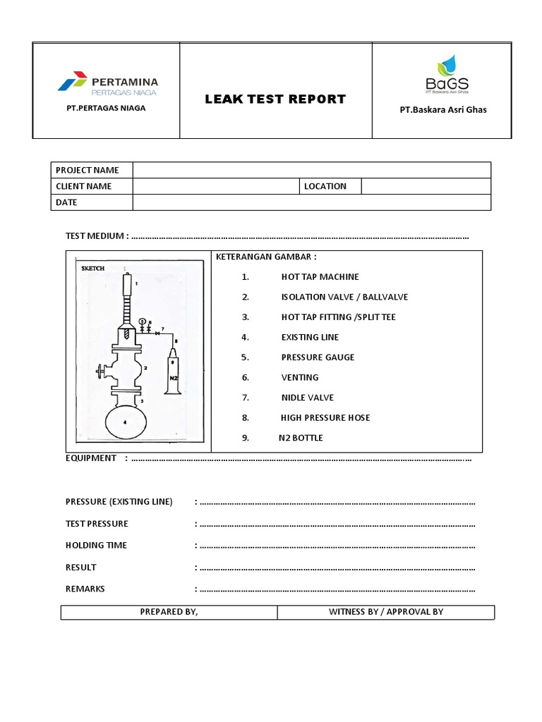 Leak Test Report: PT - Pertagas Niaga | PDF