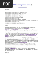 SELECTION-SCREENS: Designing Selection Screens