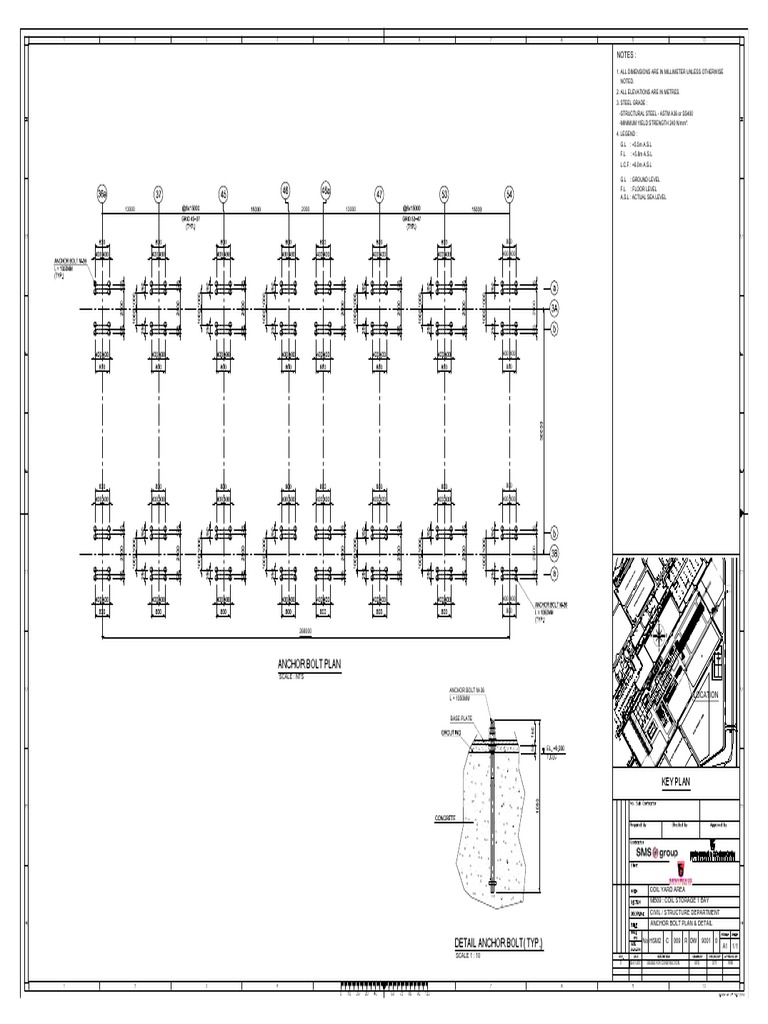 Anchor Bolt Plan & Details | PDF | Nature
