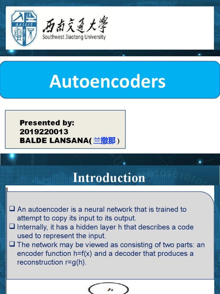 Autoencoders: Presented By: 2019220013 Balde Lansana ( | PDF | Data ...