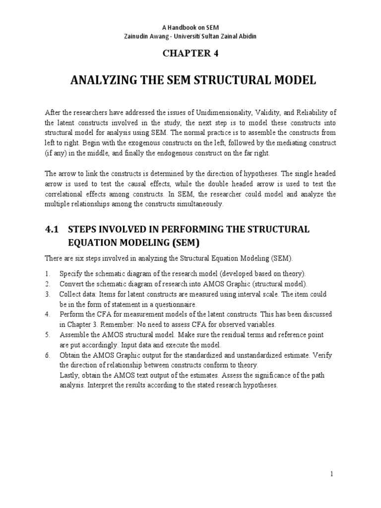 SEM Structural Model Guide | PDF | Structural Equation Modeling ...