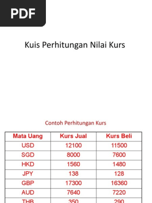 Latihan Soal Perhitungan Kurs