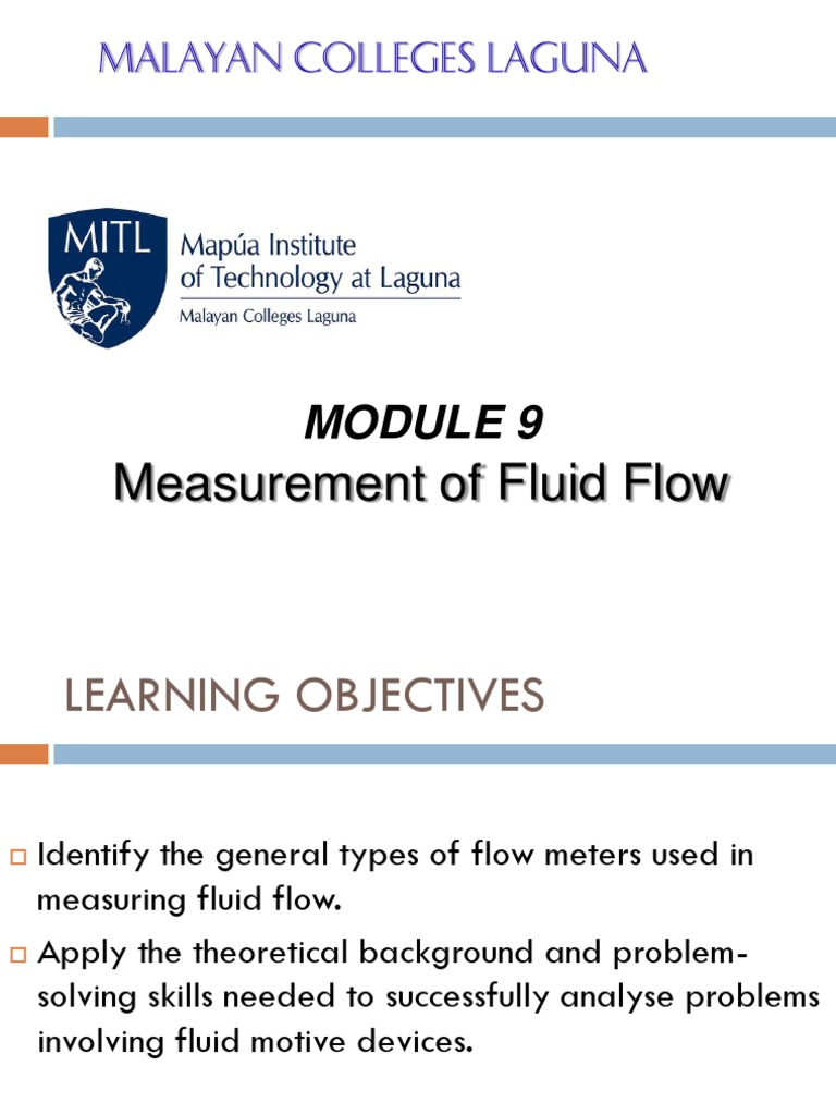 MODULE#9 - Meters - March 2018 | PDF | Flow Measurement | Fluid Dynamics