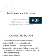Medication Administration: Fundamental of Nursing Aligarh College of Nursing Nursing Instructor: SANA ZAFAR