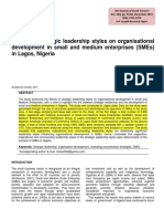 Effects of strategic leadership styles on organisational development in SMEs