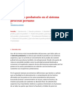 El Derecho Probatorio en El Sistema Procesal Peruano