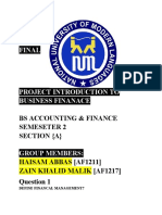 Final: Bs Accounting & Finance Semeseter 2 Section (A)