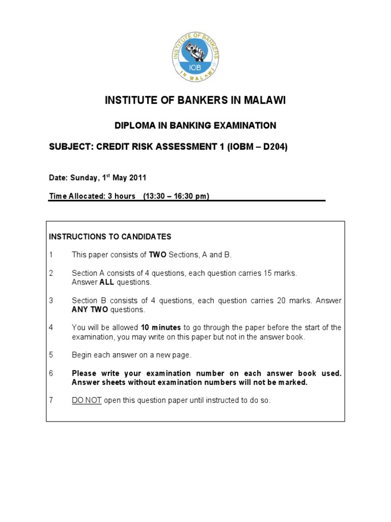 Credit Risk Assessment 1 May 2011 | PDF | Credit Risk | Banks