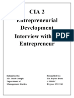 CIA 2 Entrepreneurial Development Interview Insights