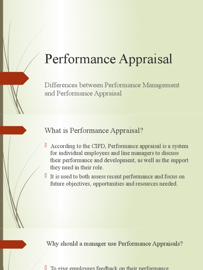 Performance Appraisal vs. Management Guide | PDF | Performance ...