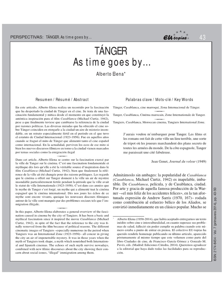 Tánger en el cine: mito y misterio | PDF | Cine