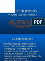 Durerea in Practica Medicului de Familie