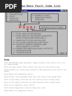 Mercedes Sprinter DTC Fault Codes PDF