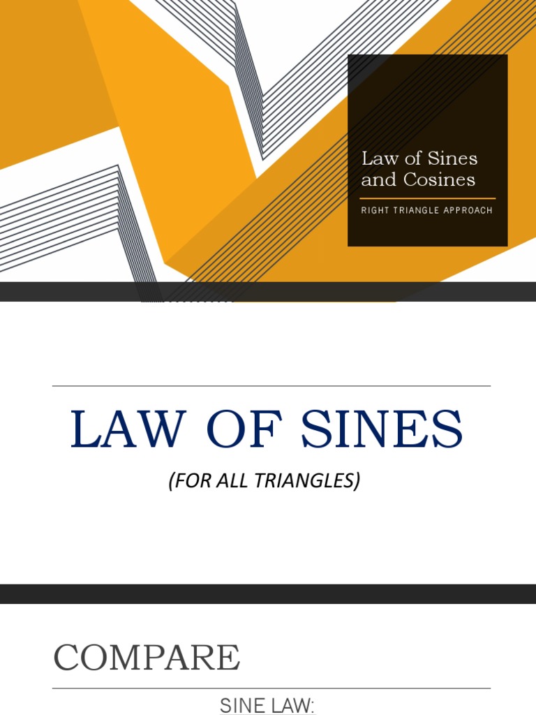 Law of Sines and Cosines: Right Triangle Approach | PDF | Sine