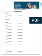 1-Are The Nouns Countable or Uncountable?: Aluno (A) : Data: Professor (A) : H12