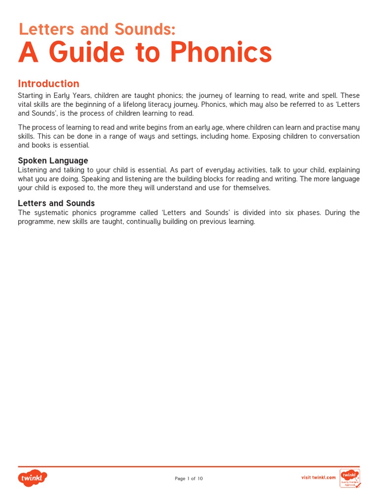 Phonics: A Guide to Letter Sounds | PDF | Phonics | Learning To Read