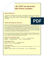 Why You Do Not Use Inverters With Solar Power Systems