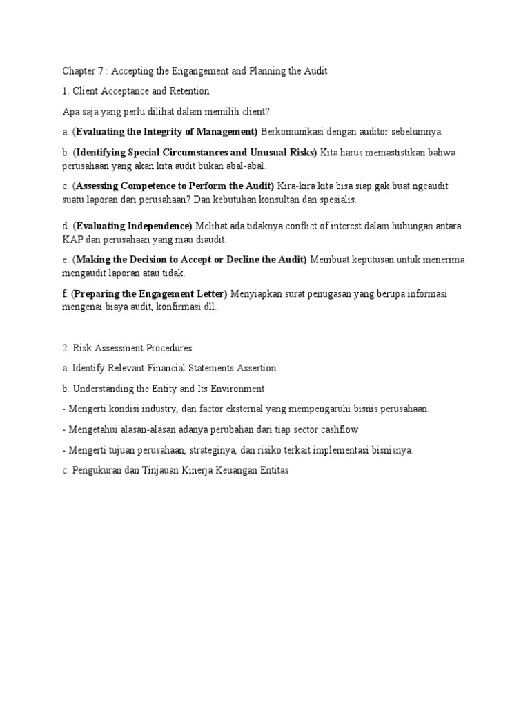 Chapter 7 Accepting The Engagement | PDF