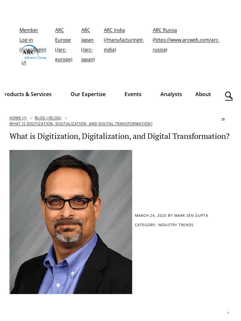 What Is Digitization, Digitalization, and Digital Transformation ARC