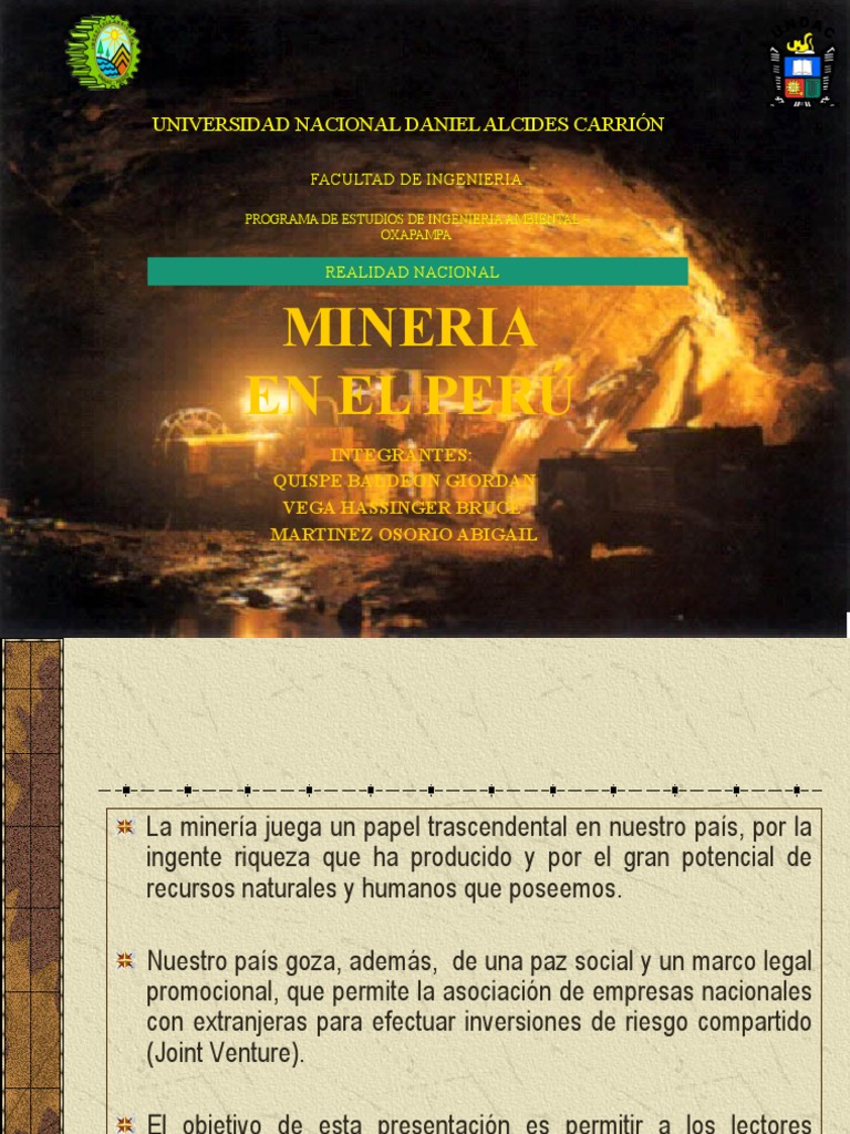Actividad - Minera en El Peru | PDF | Minería | Evaluación de impacto ...