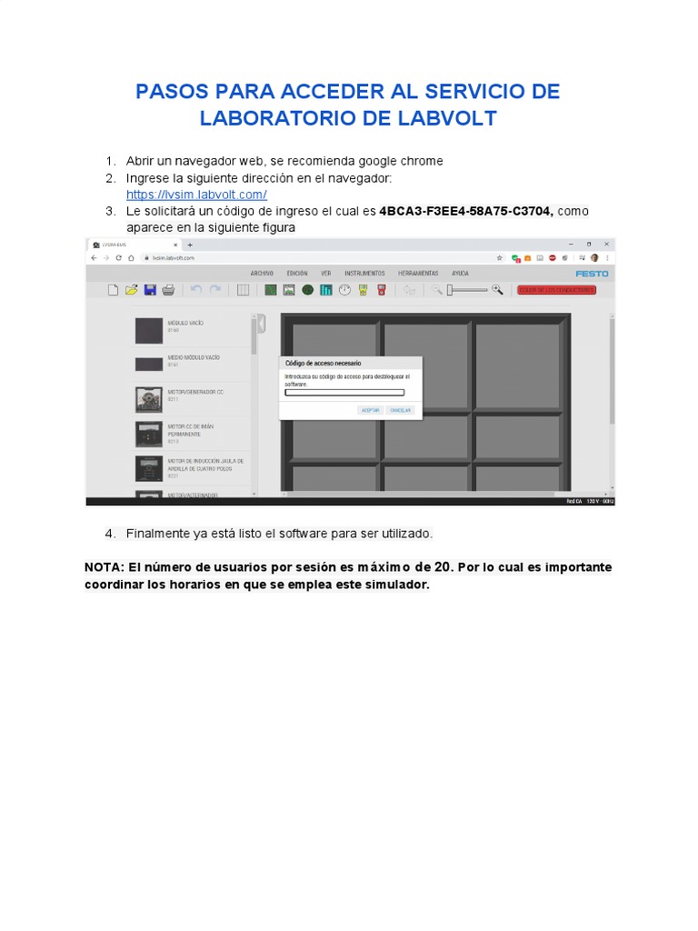 Acceso al Simulador LabVolt LVSIM | PDF | Informática