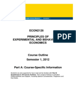ECON2126 Principles of Experimental and Behavioural Economics