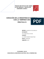 Medicion de La Resistencia Electrica, Ing. Quimica