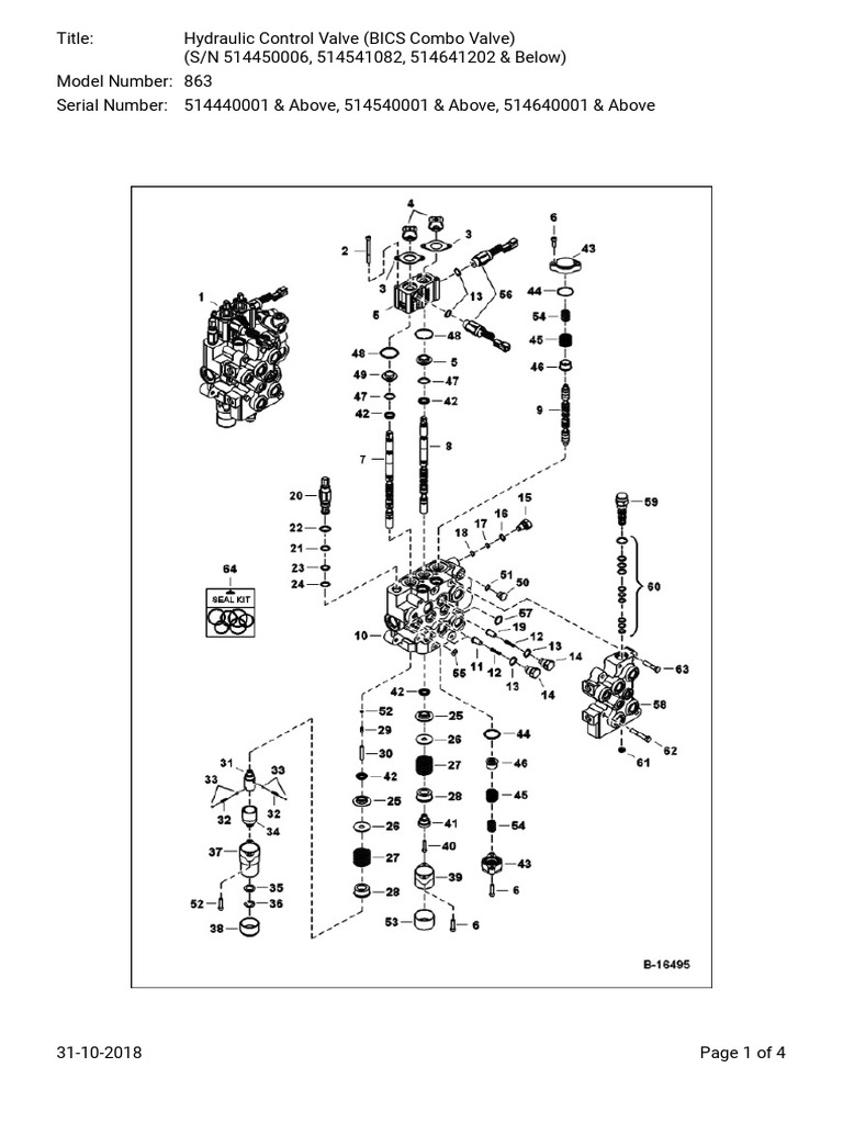 Hydraulic Control Valve (BICS Combo Valve) (S N 514450006