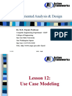 Object-Oriented Analysis & Design: Dr. M.E. Fayad, Professor