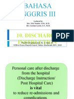 Bahasa Inggris Iii: 10. Discharge Instruction