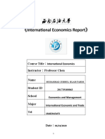 《International Economics Report》: Course Title： Instructor：Professor Chen Name Student ID School Major Tel