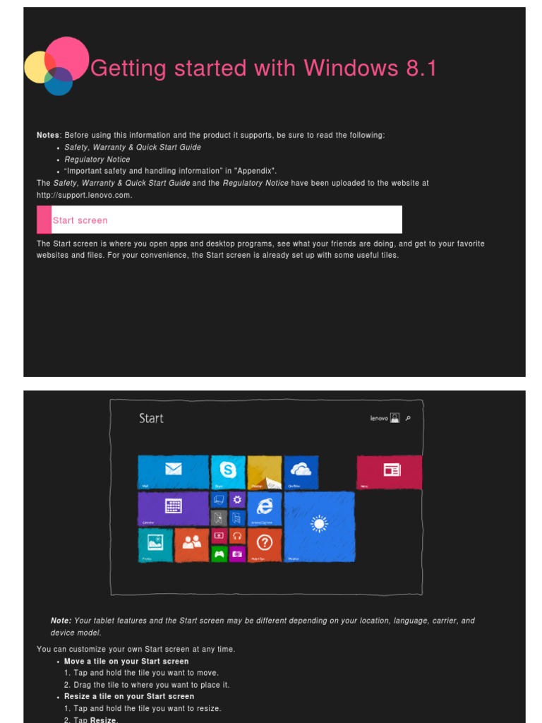 Getting Started With Windows 8.1: Start Screen | PDF | Virtual Private ...
