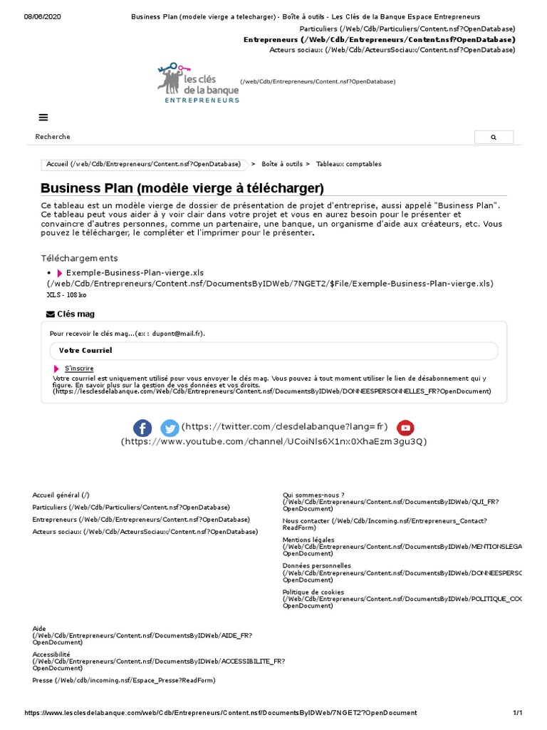 Business Plan Modele Vierge A Telecharger Plan D Affaires Informatique