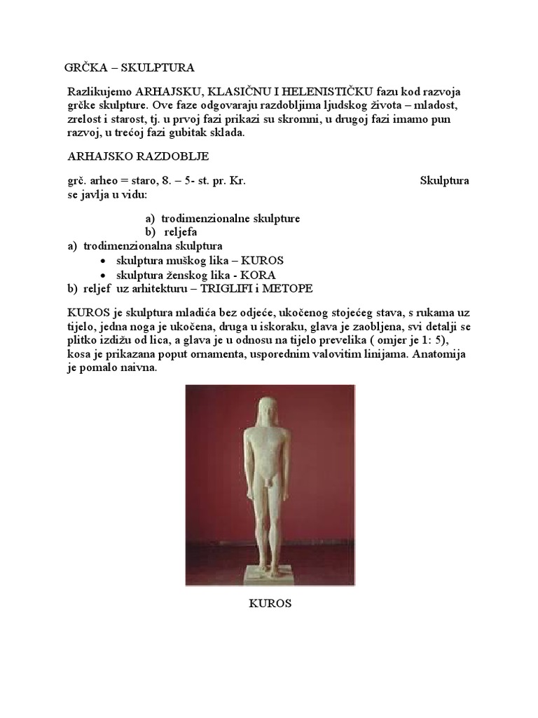 Grčka Skulptura I Slikarstvo | PDF
