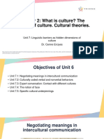 Chapter 2: What Is Culture? The Concept of Culture. Cultural Theories