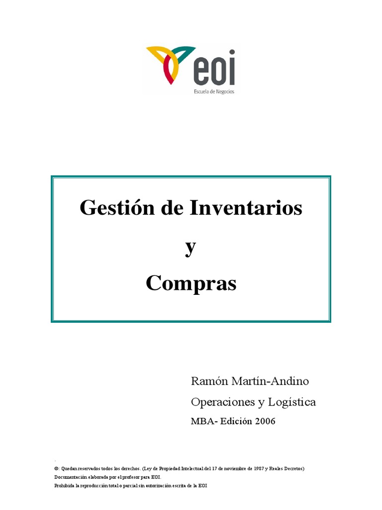 Gestión de Inventarios y Compras PDF | PDF | Costo de oportunidad ...