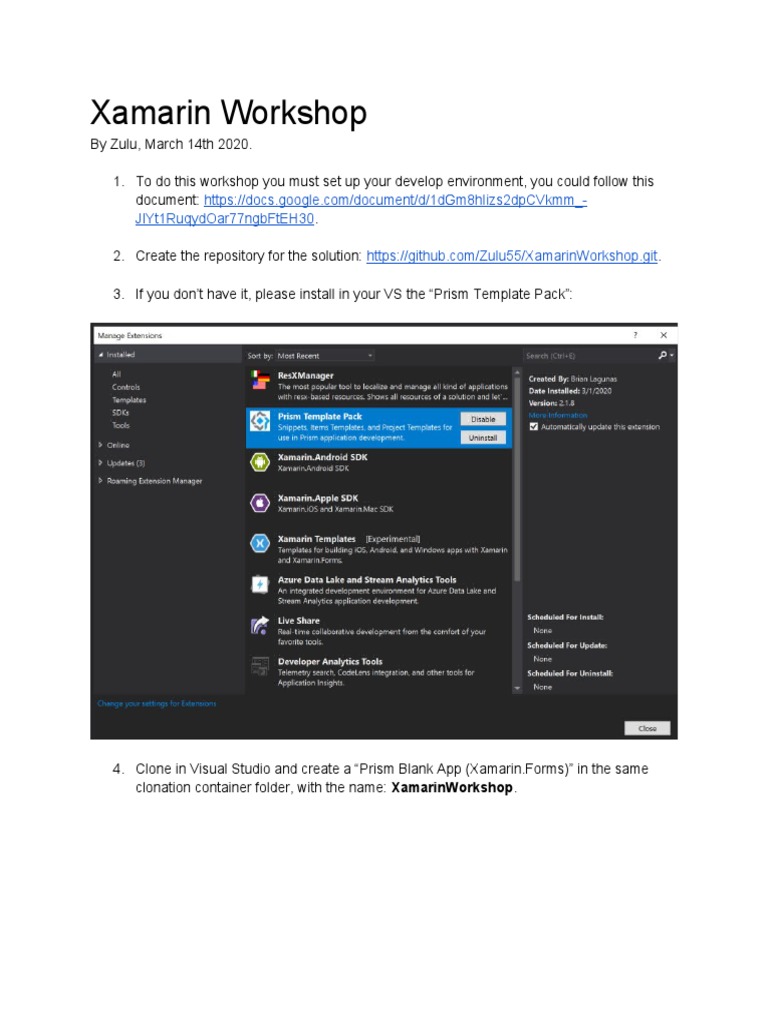 Xamarin Workshop Setup Guide | PDF | Xamarin | Ios