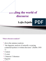 Dividing The World of Discourse: Lejla Zejnilović, PHD