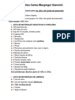 L-LISTA DE ÙTILES ESCOLARES DEL KINDER.