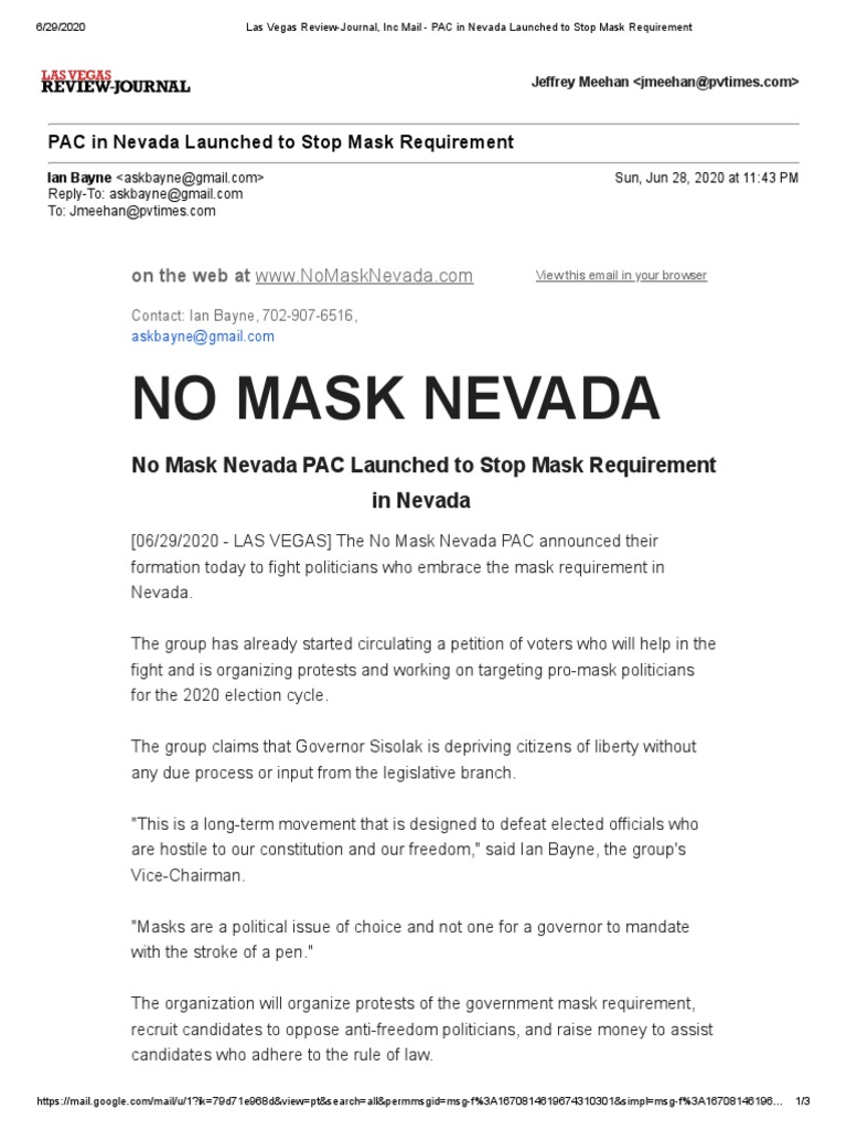 Las Vegas ReviewJournal, Inc Mail PAC in Nevada Launched To Stop