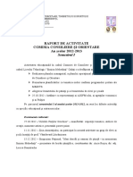 raport de evaluare Comisia de consiliere  sem I, 2012