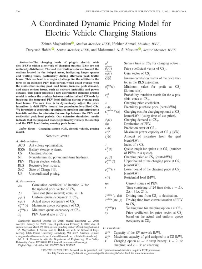 A Coordinated Dynamic Pricing Model For Electric Vehicle Charging ...