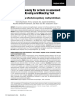 Semantic Memory For Actions As Assessed by The Kissing and Dancing Test