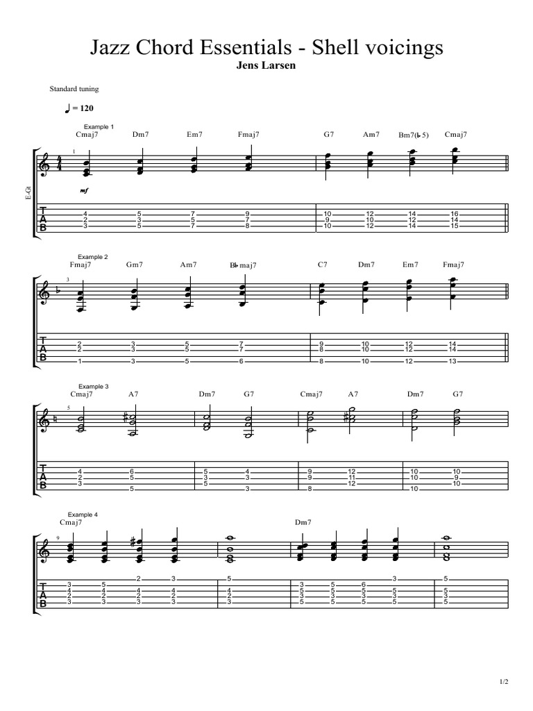 Shell Voicings for Jazz Guitar | PDF | Musical Techniques | Elements Of ...