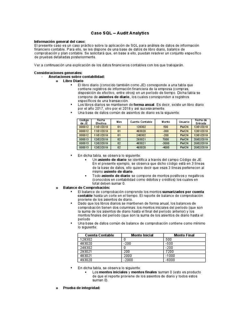 Análisis SQL para Examen FSP | PDF | Contabilidad | Informática